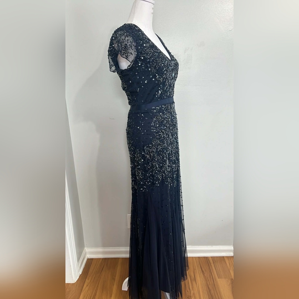 Adrianna Papell Midnight Blue Sequin Dress - Picture 2 of 13